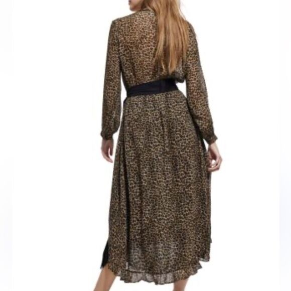 The Kooples Leopard Print Midi Dress(Size 1,Small) - Picture 2 of 11